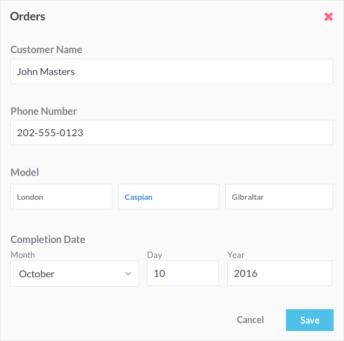 Create forms customized for your organization.